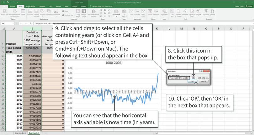 Change the horizontal axis variable to years
: After completing step 10, the horizontal axis will be in time (years).
