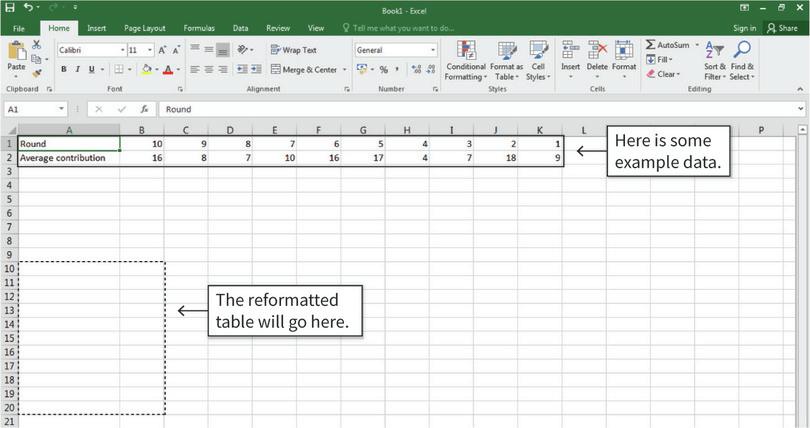 How to reformat a table.
