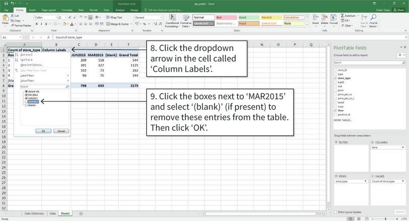 Filter the values of each variable
: After completing step 9, you will have the required table.
