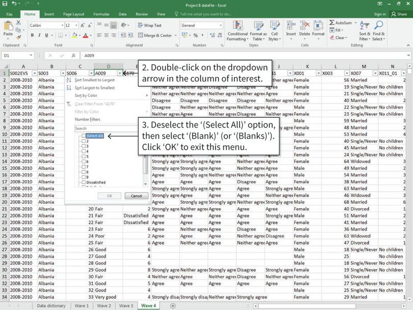 Filter the rows of interest
: After step 3, you will see all the data that needs to be deleted.

