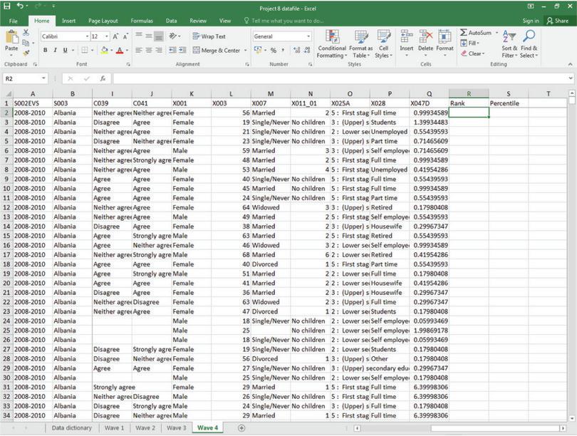 How to calculate percentiles from actual values.
