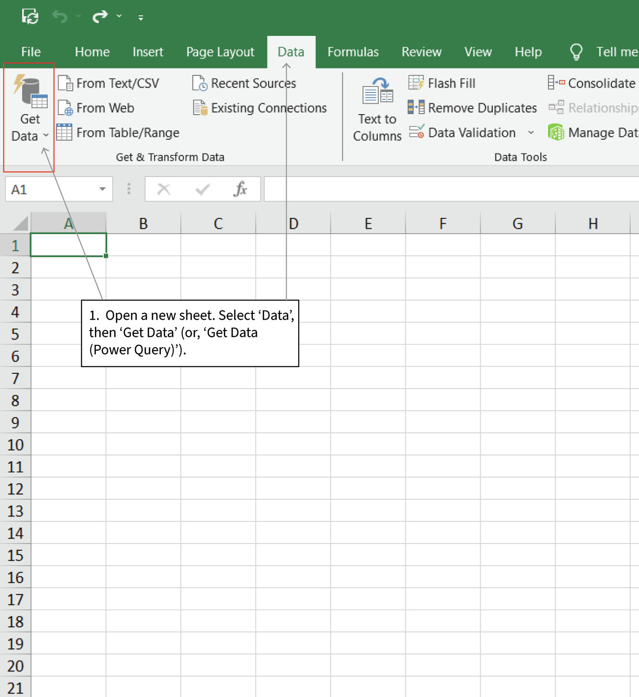 Adding datasets as separate tabs in a spreadsheet
