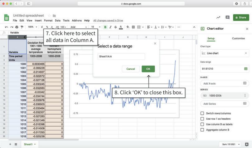 Change the horizontal axis variable to years
: After completing step 8, the horizontal axis will be in time (years).
