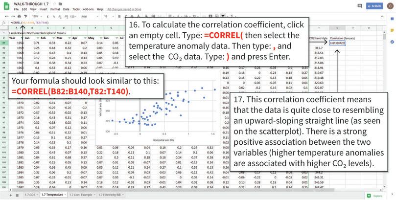 Calculate and interpret the correlation coefficient
: The correlation coefficient we use here tells us how close the data is to resembling an upward- or downward-sloping straight line on a scatterplot. The correlation coefficient ranges from −1 to 1. A coefficient of 1 or −1 means that there is a perfect upward- or downward-sloping linear relationship between the two variables, while a coefficient of 0 means that there is no systematic upward- or downward-sloping linear relationship between the two variables. Note: The coefficient you get may be slightly different if you are using the latest data.
