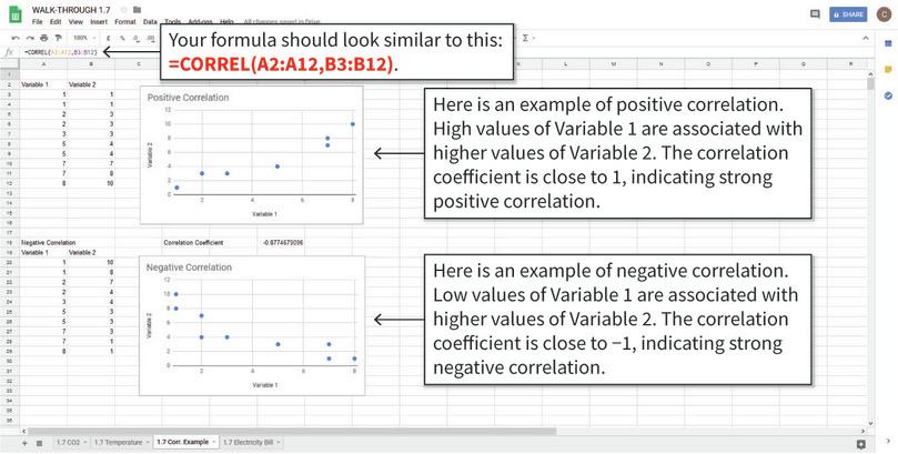 Calculate and interpret the correlation coefficient
: Here are some more examples of correlation coefficients and how to interpret them. Note: The word ‘strong’ is used for coefficients that are close to 1 or −1, and ‘weak’ is used for coefficients that are close to 0, though there is no precise range of values that are considered ‘strong’ or ‘weak’.
