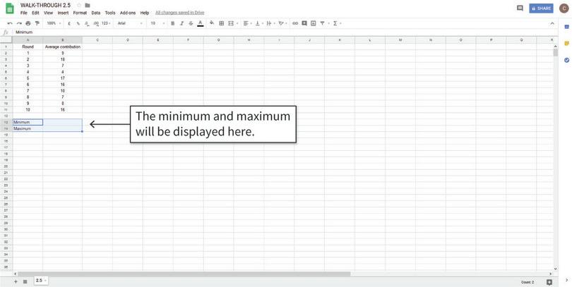 How to find the minimum, maximum, and range of a variable.
