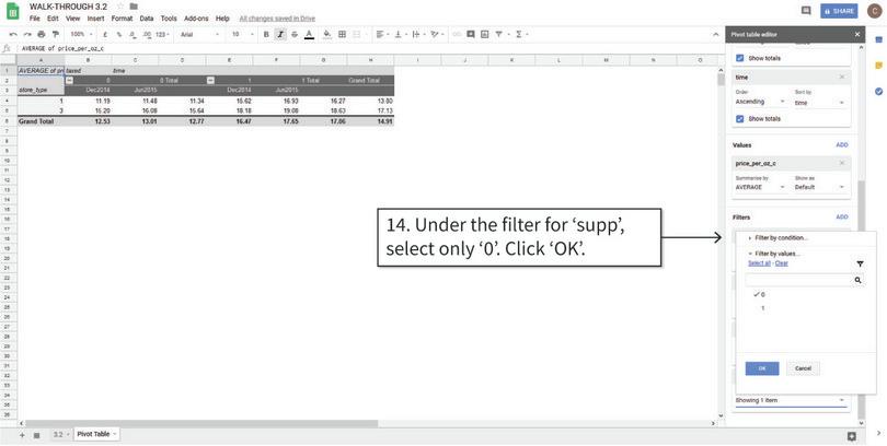 Filter the values of each variable
: We filter the data so that only non-supplementary products (supp = 0) are visible.
