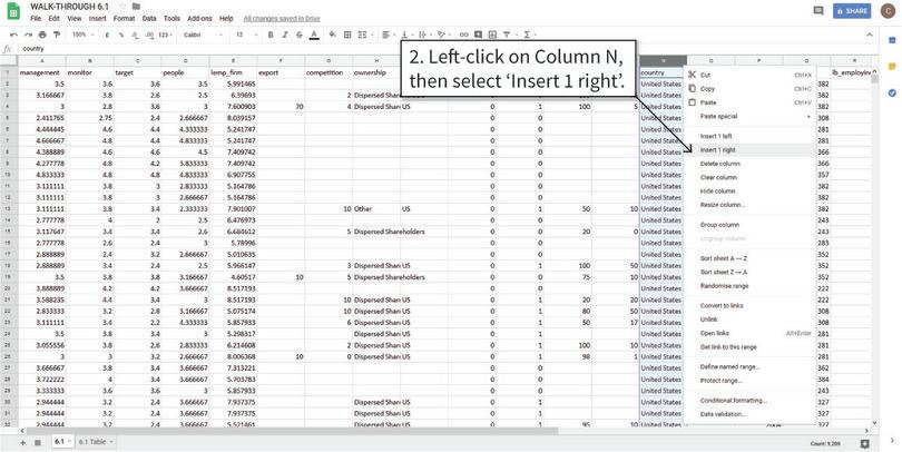 Add a new column to the original spreadsheet
: We will create a new column that shows data for the US only, and blank cells for other countries.
