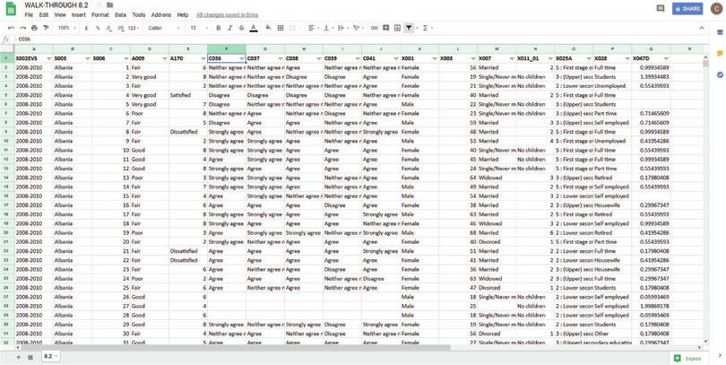 The modified data
: This is what the data looks like after removing rows with missing entries in A170. You can adapt steps 1–5 to remove rows that satisfy other conditions, such as containing a particular value or range of values.
