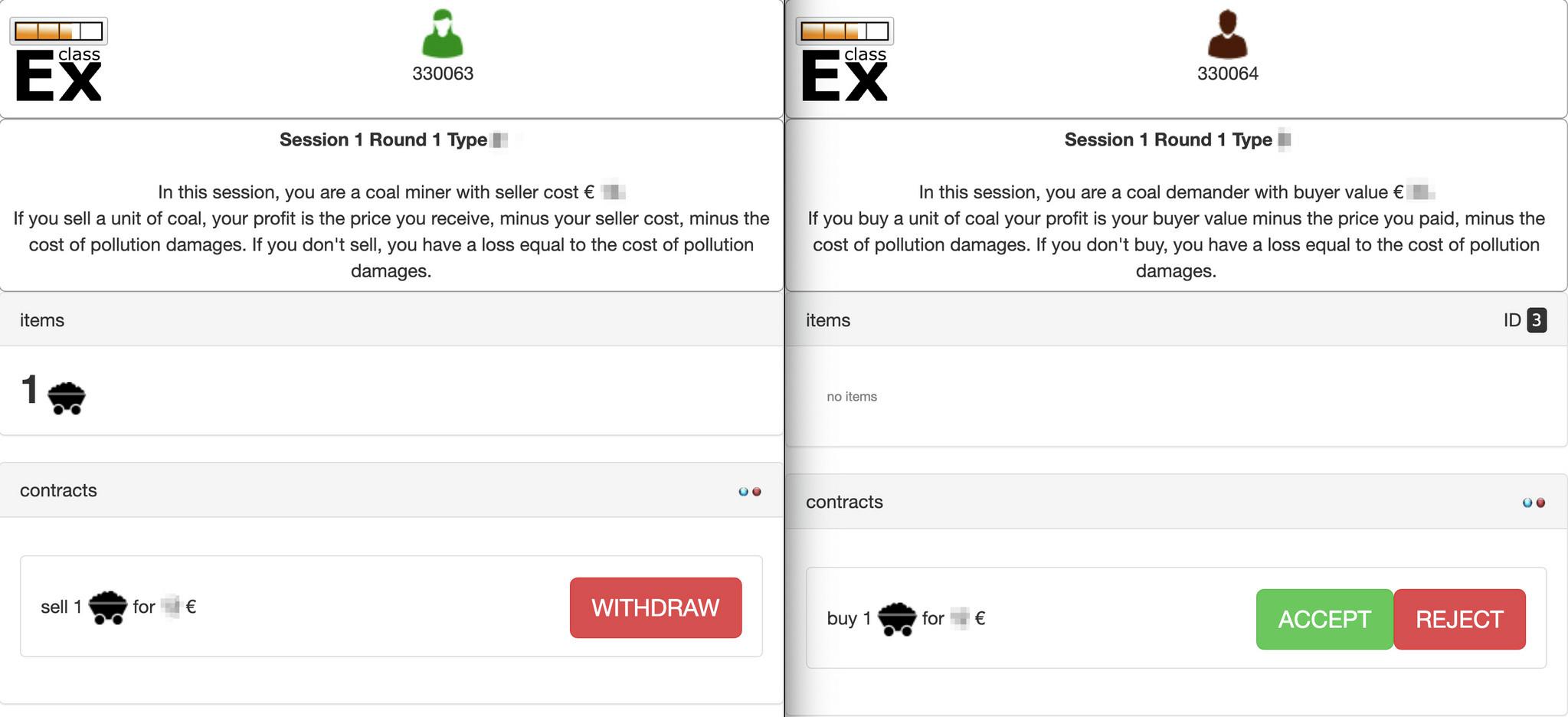 Offline trading. Once a buyer and a seller have reached a verbal agreement, they can formalize the transaction in their devices.
