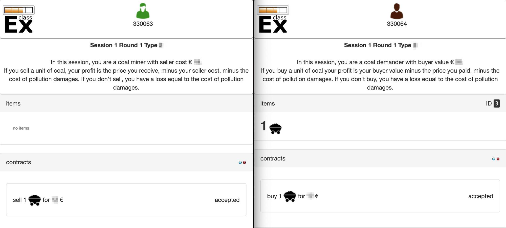 Offline trading. Once a buyer and a seller have reached a verbal agreement, they can formalize the transaction in their devices.
