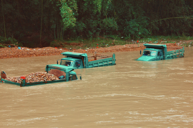 Flooded road, Yangshuo, China