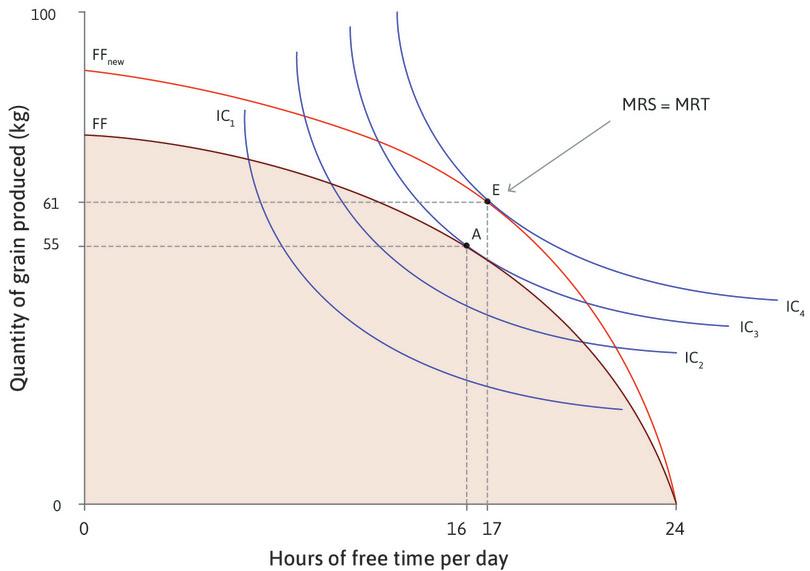 Angela’s choice between free time and grain.
