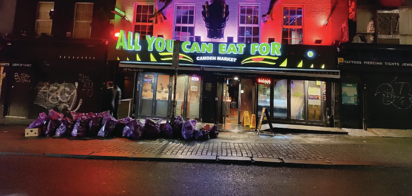 The response of a London eatery to rapidly rising prices, 2023.