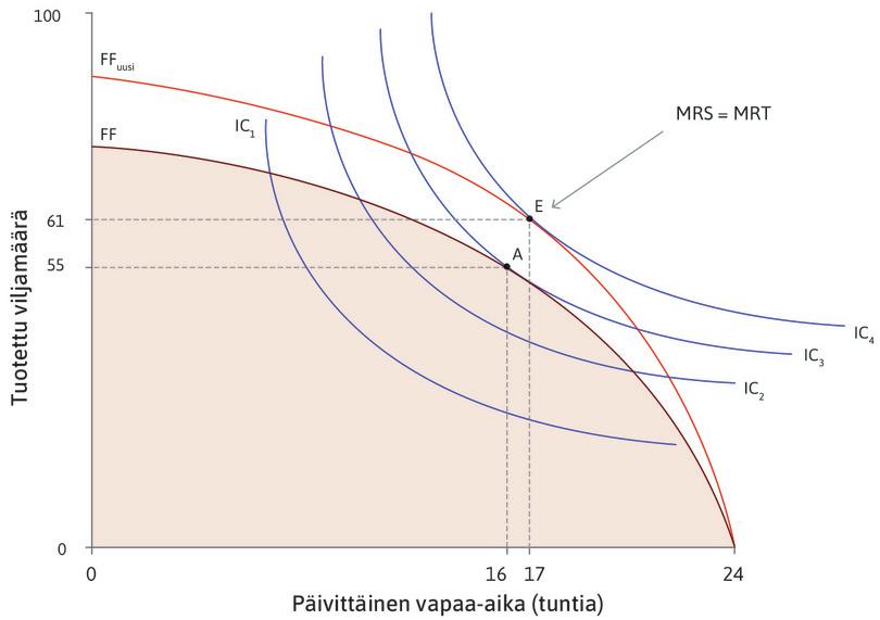 Angelan valinta vapaa-ajan ja viljan välillä.
