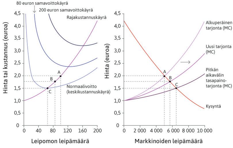 Leipämarkkinoiden lyhyen ja pitkän aikavälin tasapaino.
