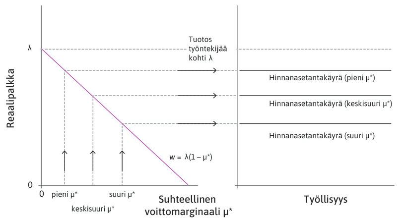 Pitkän aikavälin voittomarginaalin muutokset siirtävät hinnanasetantakäyrää.
