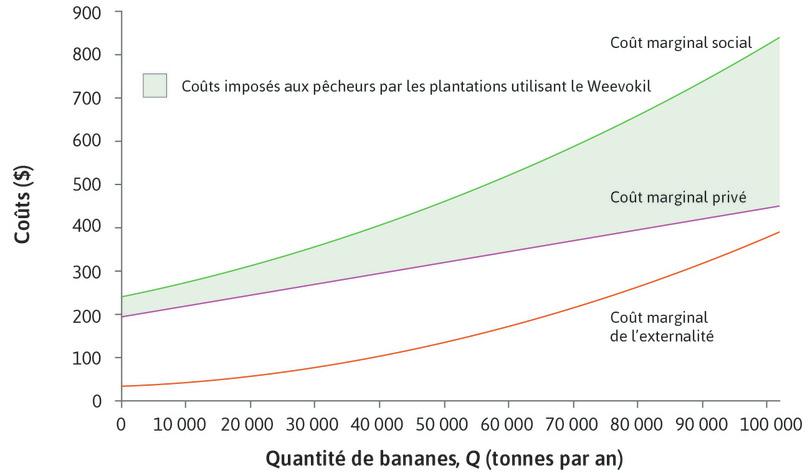 Coûts marginaux de la production de bananes avec utilisation du Weevokil.
