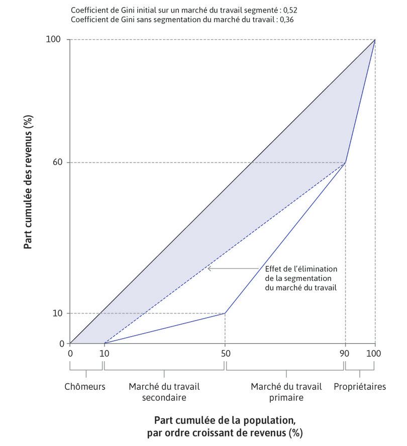 Effet de la segmentation du marché du travail.
