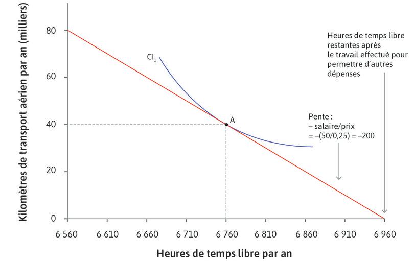 Coût privé du voyage
: Pour Omar, le coût privé d’1 km de trajet aérien est 0,25 $.
