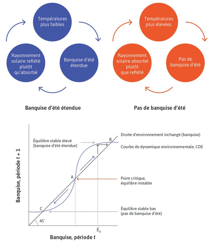 Courbe des dynamique environnementale et point de bascule environnemental

