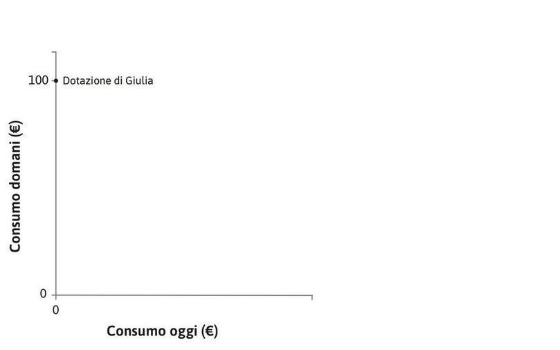 Giulia riceverà 100 € tra un anno.
: Al momento non dispone di alcuna ricchezza.
