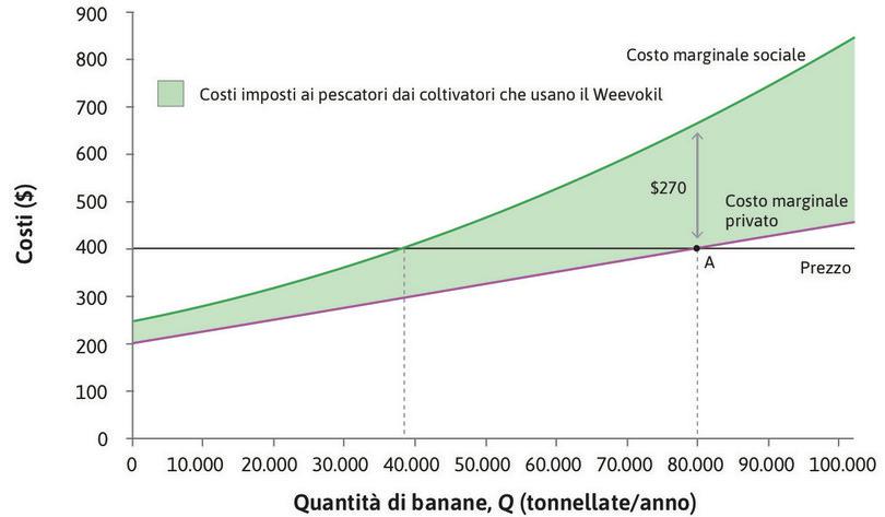 La scelta del livello di produzione di banane.
