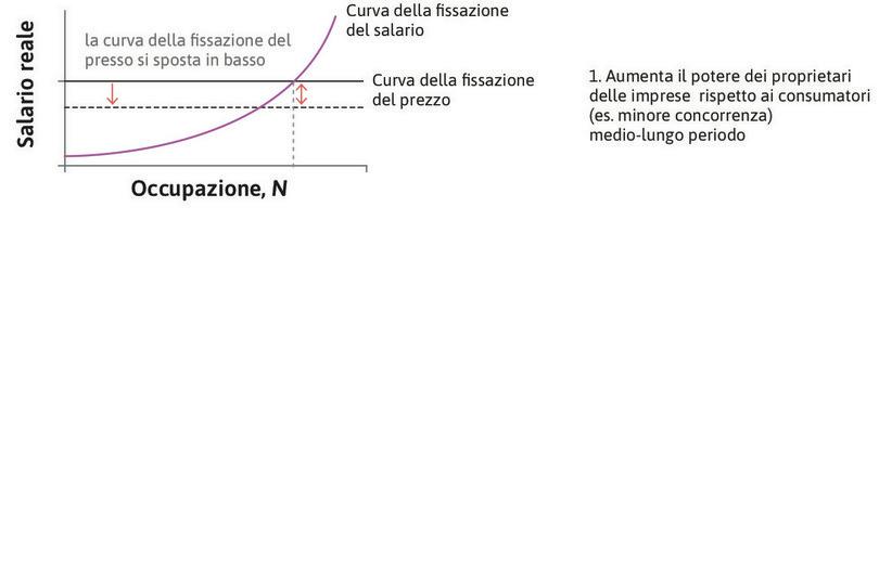 Aumenta il potere dei proprietari delle imprese rispetto ai consumatori
: Può essere determinato da una minore intensità della concorrenza (effetto di medio-lungo periodo).
