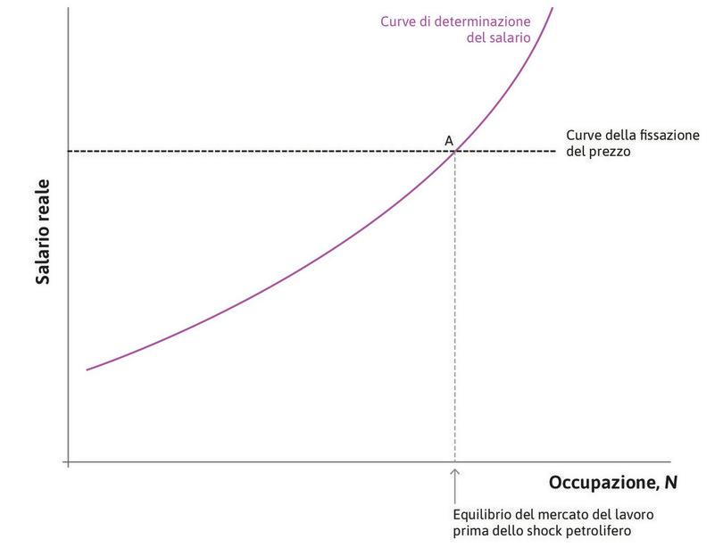 Equilibrio nel mercato del lavoro
: Lo stato iniziale è rappresentato dal punto A.
